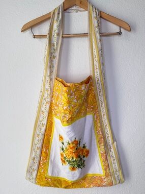 Market / Beach Tote Bag 70s Vintage Linens Handmade